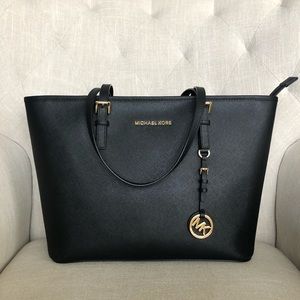 Michael Kors Black Jet Set Travel TZ Tote